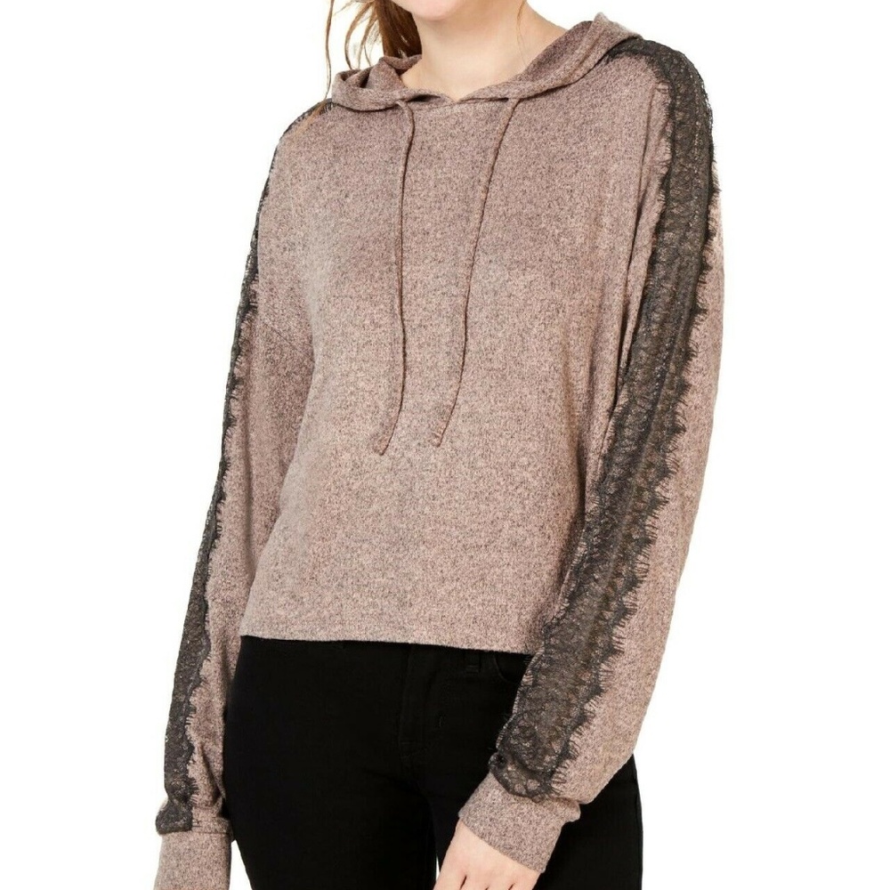 Ultra Flirt  L Rose Dust Marbled Hoodie 7T26